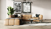 Everest - Modern Brown Leather Modular Sectional Sofa — view 4