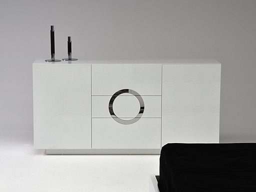 Ovidius - Modern White Crocodile Lacquer Bed