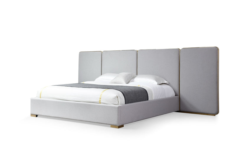 Athena & Rothsay - Modern Grey Fabric + Wenge + Gold Bedroom Set — view 2