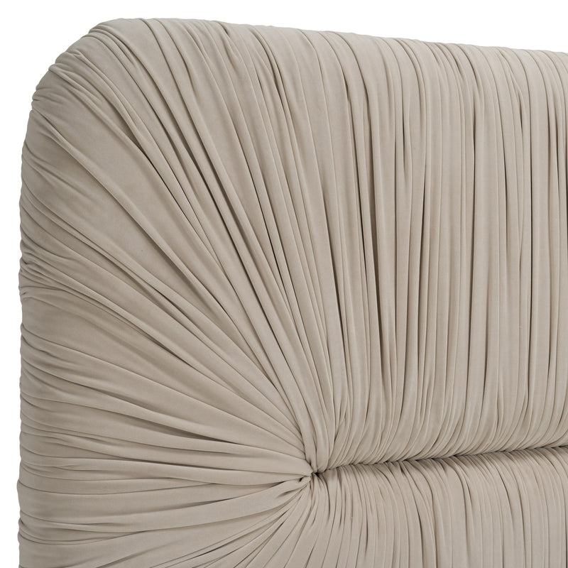 Florence - Modern Beige Velvet + Leatherette Bedroom Set — view 2