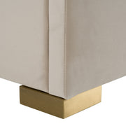 Florence - Modern Beige Velvet + Leatherette Bedroom Set — view 3