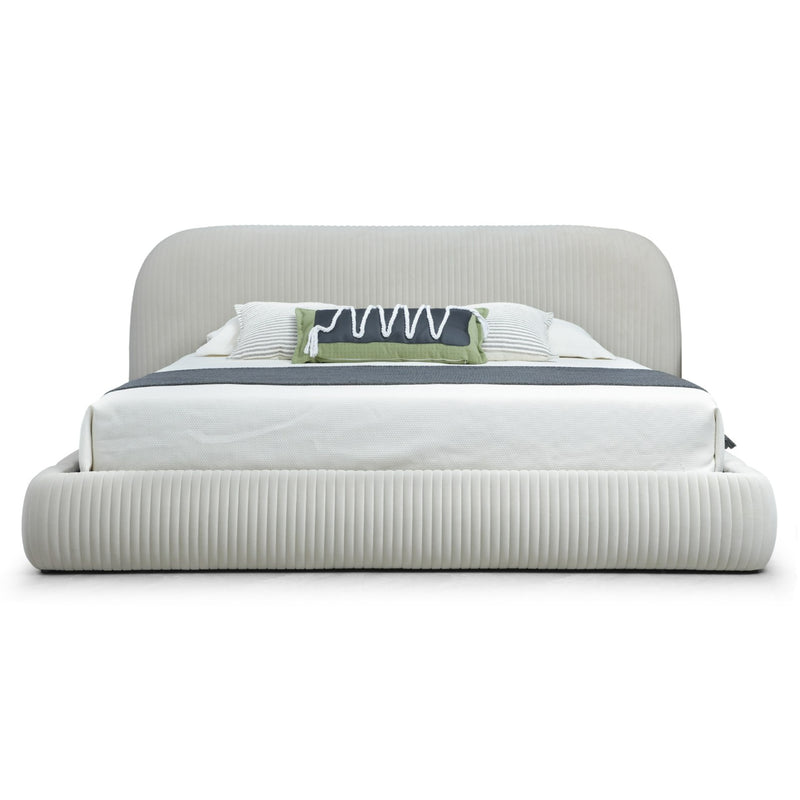 Hortman - Modern Beige Velvet Bed