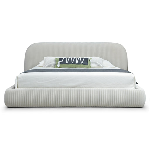 Hortman - Modern Beige Velvet Bed