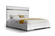Cartier - Modern White Vegan Leather + Stainless Steel Bedroom Set — view 2