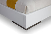 Cartier - Modern White Vegan Leather + Stainless Steel Bedroom Set — view 5