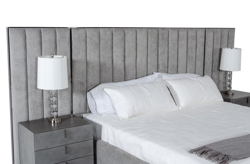 Buckley - Grey & Black Stainless Steel Bedroom Set — view 5
