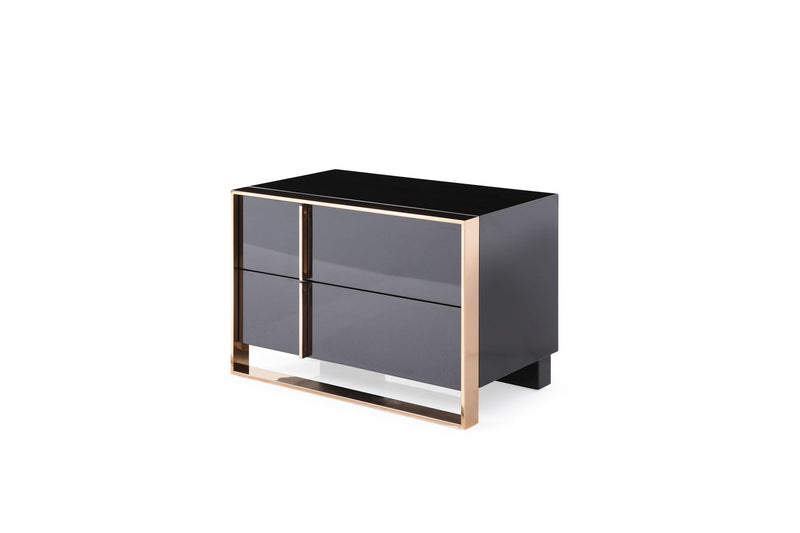 Cartier - Modern Black + Rose Gold Bed + Nightstands — view 3
