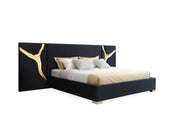 Aspen - Modern Black + Gold Bed + Nightstands — view 2