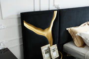 Aspen - Modern Black + Gold Bed + Nightstands — view 3