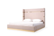 Sterling Modern Beige + Gold Bed + Nightstands — view 2