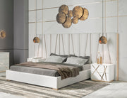 Nixa - Modern White + Gold Bed + Nightstands — view 3