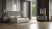 Splendor - Silver & Grey Velvet Upholstered Platform Bed Set — view 4