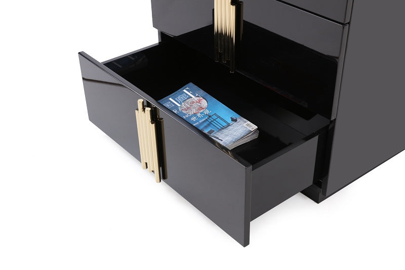 Token - Modern Black + Gold Bed + Nightstands — view 5
