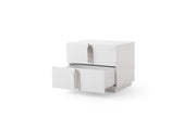 Token - Modern White + Stainless Steel Bedroom Set — view 2