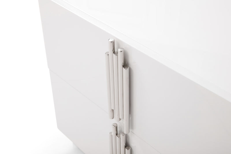 Token - Modern White + Stainless Steel Bedroom Set — view 4