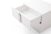 Token - Modern White + Stainless Steel Bed + Nightstands — view 2