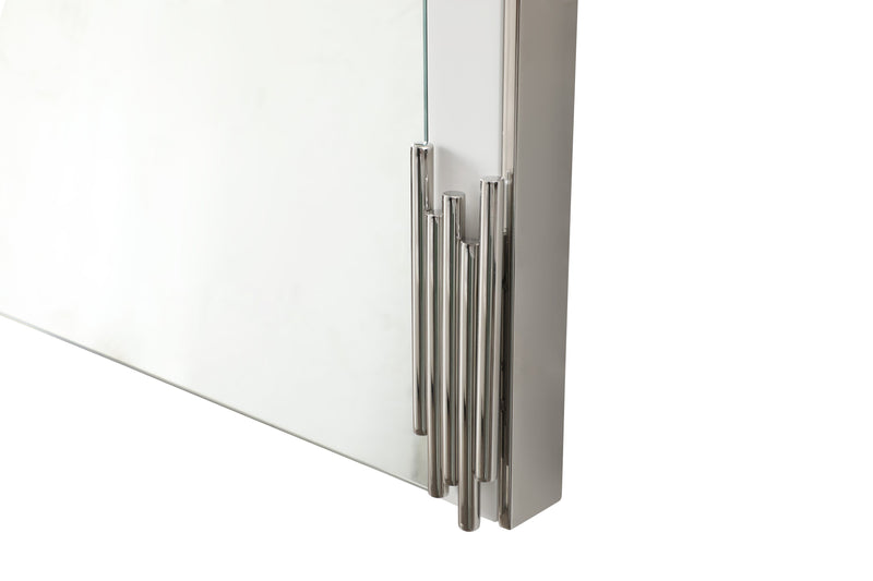 Token - Modern White + Stainless Steel Bed + Nightstands — view 5