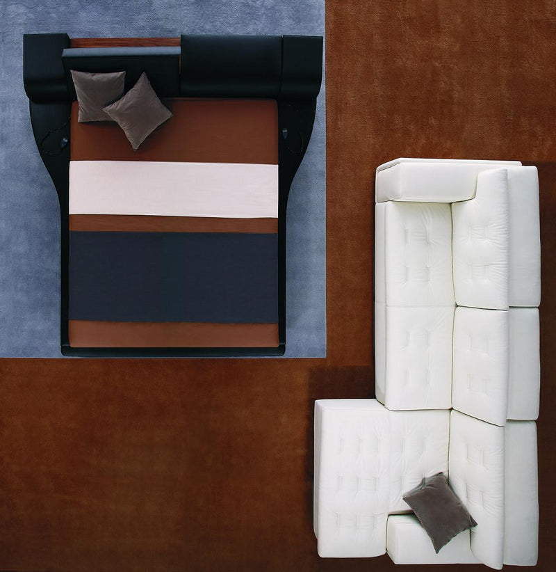 Portofino Adjustable Leatherette Bed with built-in Nightstands