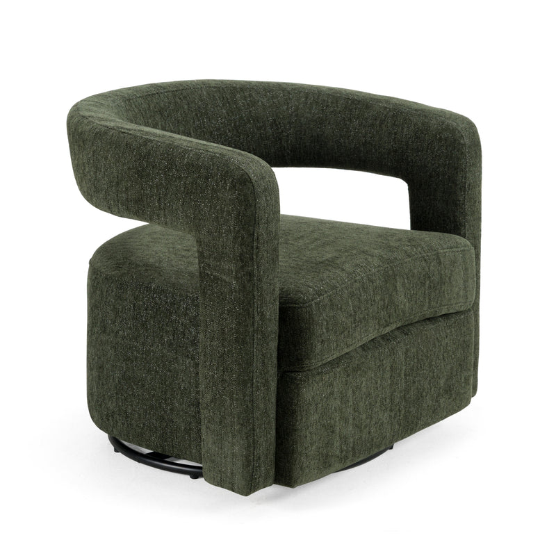 Ryan - Modern Olive Green Fabric Swivel Accent Chair