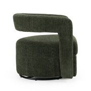 Ryan - Modern Olive Green Fabric Swivel Accent Chair — view 2