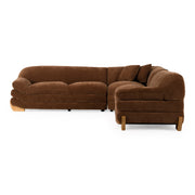 Crockett - Modern Brown Fabric Sectional Sofa — view 3