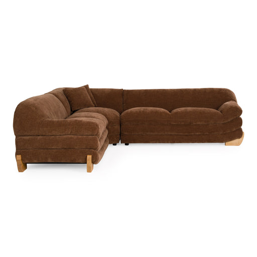 Crockett - Modern Brown Fabric Sectional Sofa — view 2