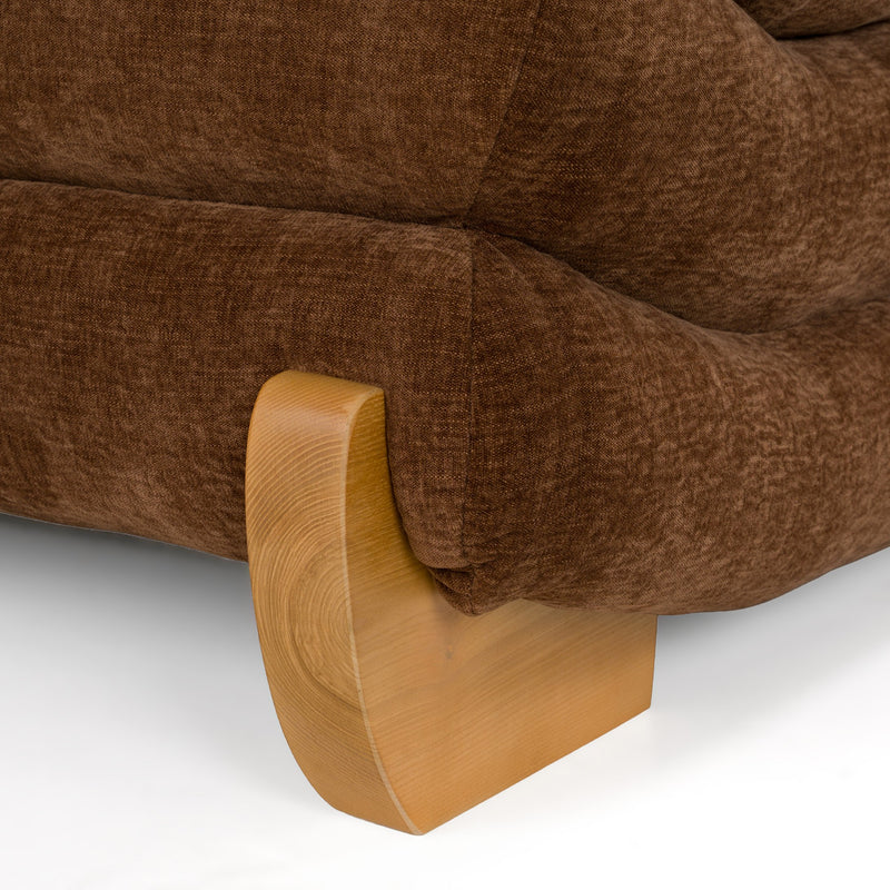 Crockett - Modern Brown Fabric Sectional Sofa — view 5