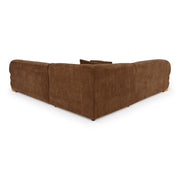 Crockett - Modern Brown Fabric Sectional Sofa — view 4