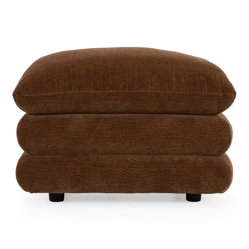 Crockett - Modern Brown Fabric Ottoman — view 2