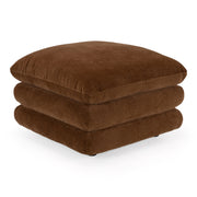 Crockett - Modern Brown Fabric Ottoman — view 3