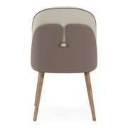Pangea - Mid-Century Modern Cream & Taupe Vegan Leather + Grey Ash Dining Chair (Set of 2) — view 4