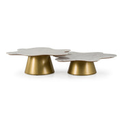 Gabbro - Glam White Marble + Gold Nesting Coffee Table Set — view 3