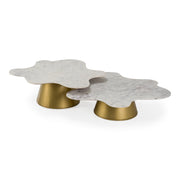 Gabbro - Glam White Marble + Gold Nesting Coffee Table Set — view 5
