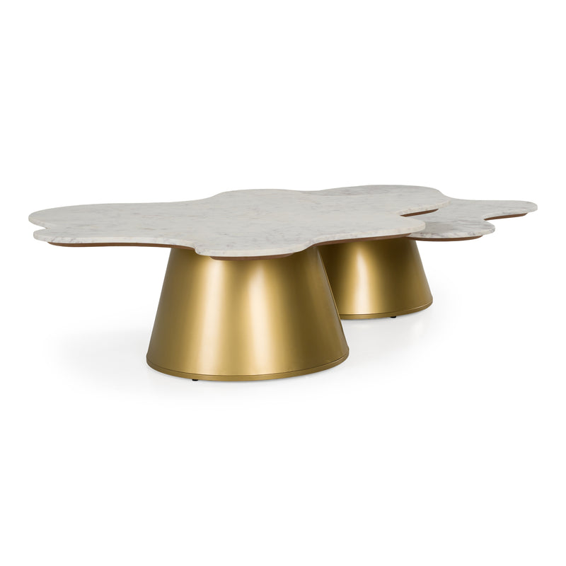 Gabbro - Glam White Marble + Gold Nesting Coffee Table Set — view 4