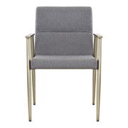 Sabri - Contemporary Grey & Antique Brass Arm Dining Chair — view 4