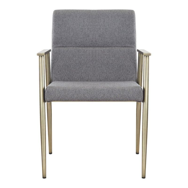 Sabri - Contemporary Grey & Antique Brass Arm Dining Chair — view 4