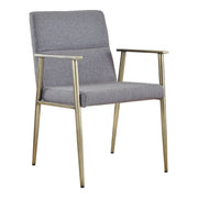 Sabri - Contemporary Grey & Antique Brass Arm Dining Chair — view 5