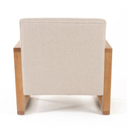 Sada - Mid-Century Modern Beige Linen + Chestnut Accent Chair — view 4