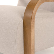 Sada - Mid-Century Modern Beige Linen + Chestnut Accent Chair — view 5