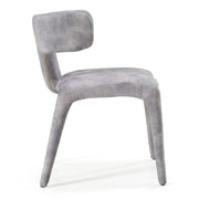 Saehee - Modern Grey-Blue Velvet Dining Chair — view 2