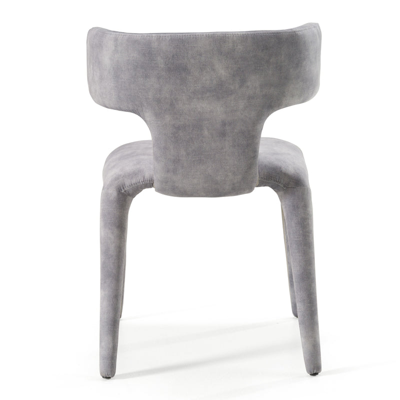 Saehee - Modern Grey-Blue Velvet Dining Chair — view 3