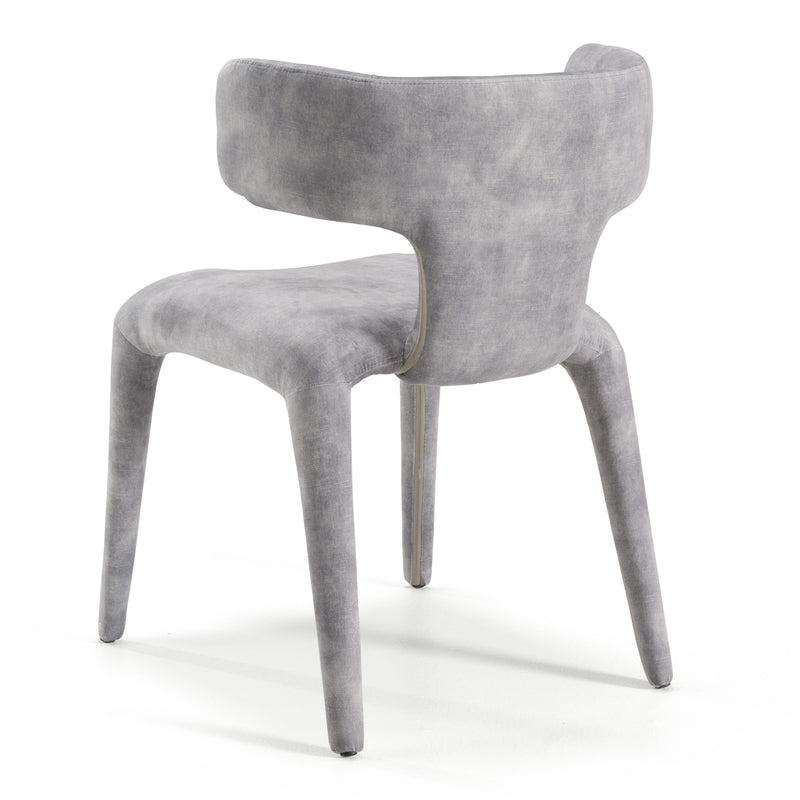 Saehee - Modern Grey-Blue Velvet Dining Chair — view 5