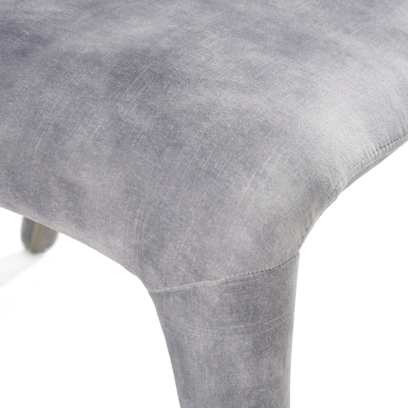 Saehee - Modern Grey-Blue Velvet Dining Chair — view 4