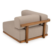 Saint Croix - Outdoor Light Brown Olefin Fabric + Teak Corner Seat — view 2