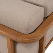 Saint Croix - Outdoor Light Brown Olefin Fabric + Teak Corner Seat — view 5