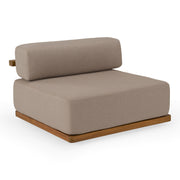 Saint Croix - Outdoor Light Brown Olefin Fabric + Teak Armless Seat