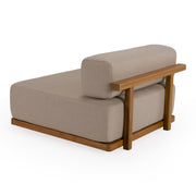 Saint Croix - Outdoor Light Brown Olefin Fabric + Teak Armless Seat — view 3