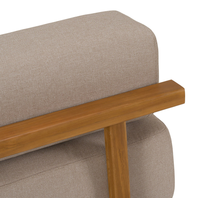 Saint Croix - Outdoor Light Brown Olefin Fabric + Teak Armless Seat — view 5