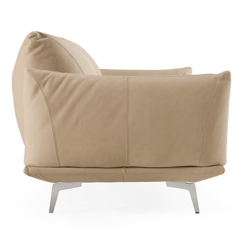 Saint Tropez - Modern Italian Beige Leather Sofa — view 2