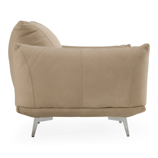 Saint Tropez - Modern Italian Beige Leather Accent Chair — view 2